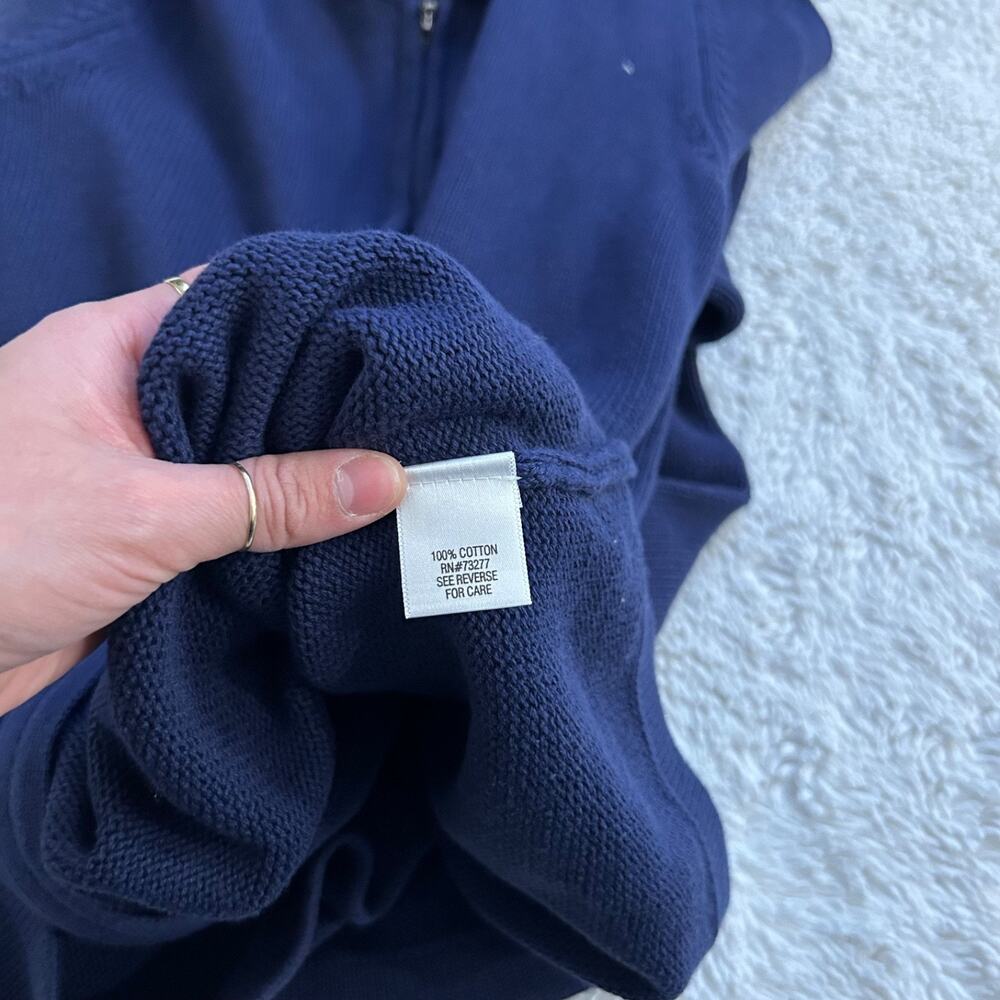 NWT Croft & Barrow Womens Sz 2XL Full Zip Navy Casual Sweater Knit Teacher Soft - Picture 7 of 7